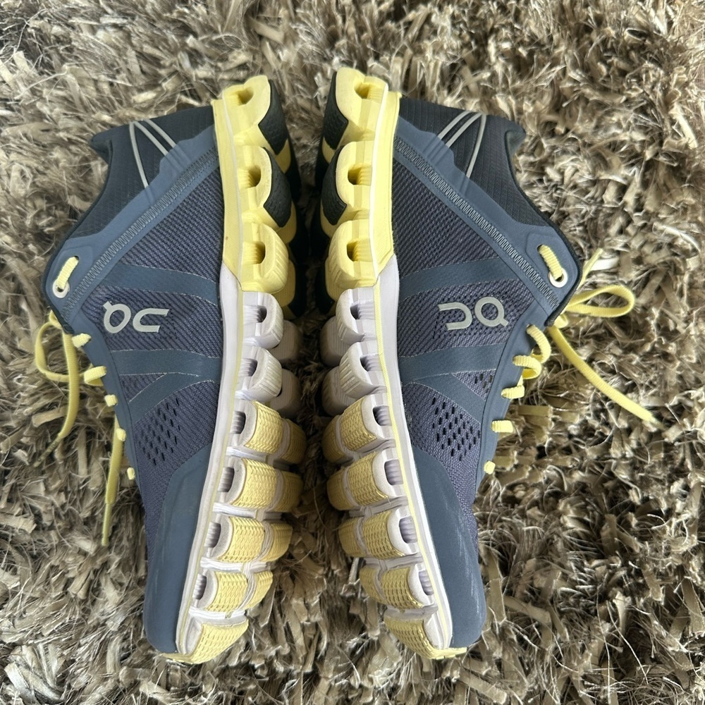 On Running Charcoal and Lemon Sneakers size W6 - Picture 4 of 10